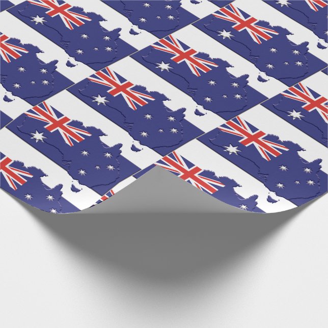 Papel De Presente Mapa Patriótico AUSTRÁLIA FLAG - Austrália (Ponta)