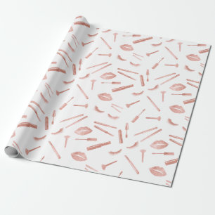 Papel De Presente Maquiagem, sobrancelha, Olhos, Lashes, Rosa Dourad