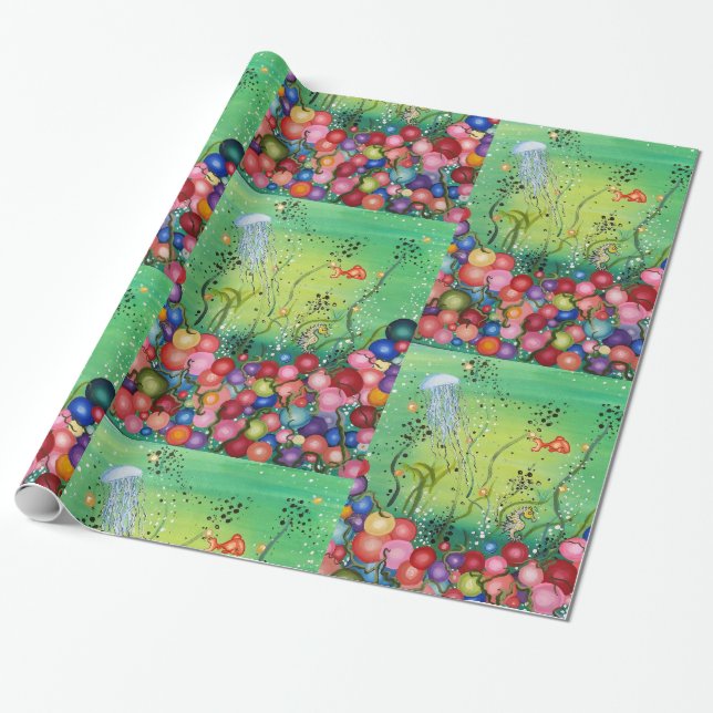 Papel De Presente Mar de Cor (Desenrolado)