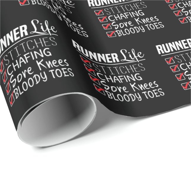 Papel De Presente Maratona Engraçada da Vida do Runner executando a  (Ponta do rolo)