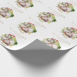 Papel De Presente Maravilhas de seu amor, cor d'água, foto dourada