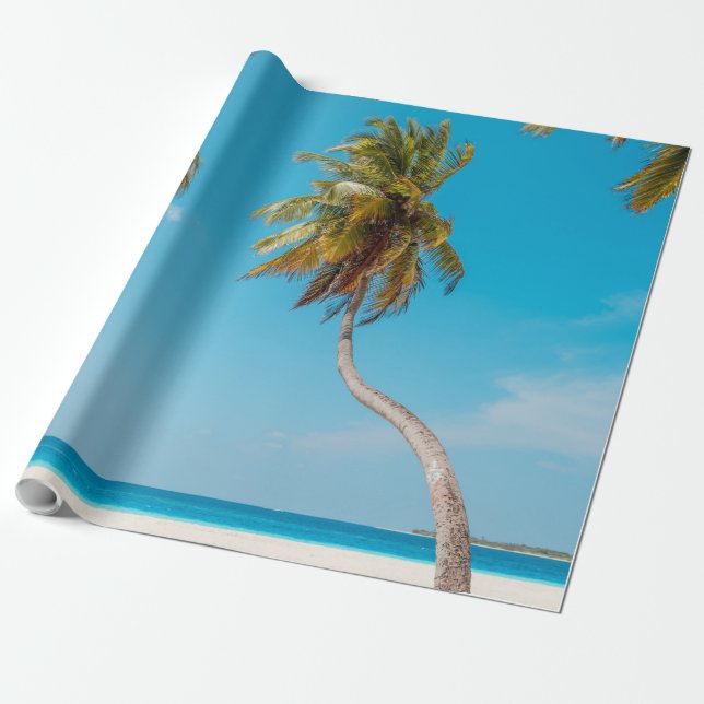 Papel De Presente Maravilhosa paisagem marinha (Desenrolado)