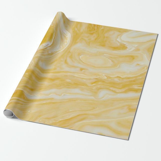Papel De Presente Marble Amarelo (Desenrolado)