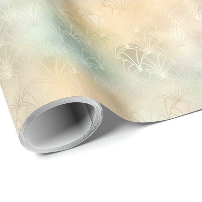 Papel De Presente Marble Amarelo e Verde Amostra Cores de Água (Ponta do rolo)