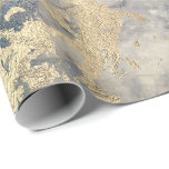 Papel De Presente Marble Champaigne Cinza Dourada Traço de metal azu<br><div class="desc">Minimalismo e elegância de acordo com as tendências reais da decoração interior. Para Muitas Ocasiões De Glam De Luxo</div>