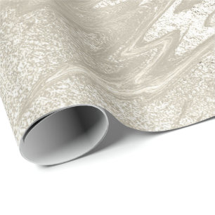 Papel De Presente Marble Molten Pastel Metal Titani, Dourado de marf