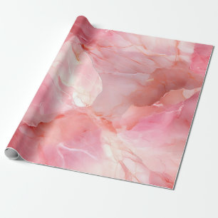 Papel De Presente Marble Pastel Rosa