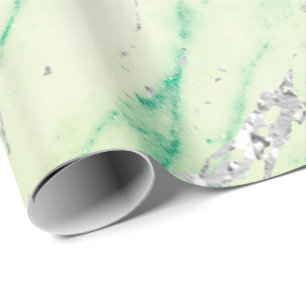 Papel De Presente Marble Tiffany Silver Cinza Verde Mint Pastel Pedr