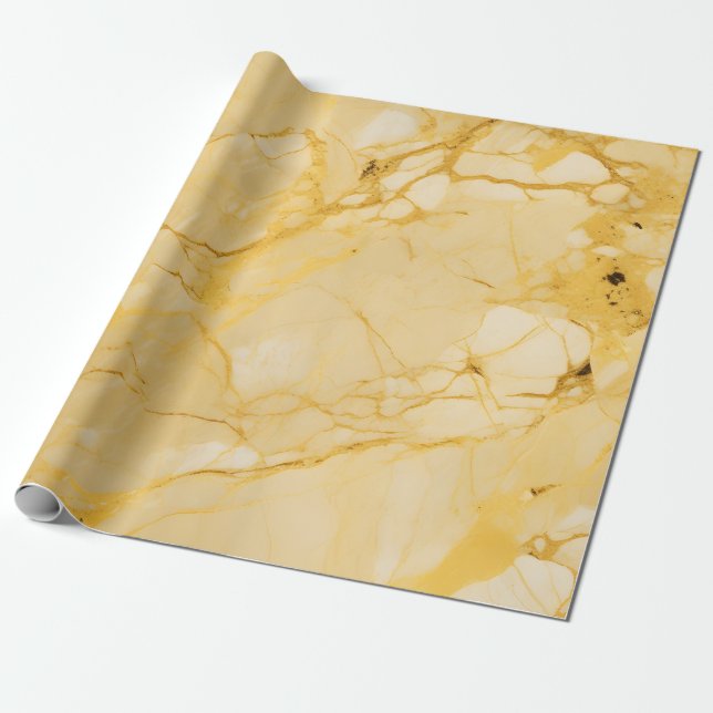 Papel De Presente Marble Yellow (Desenrolado)