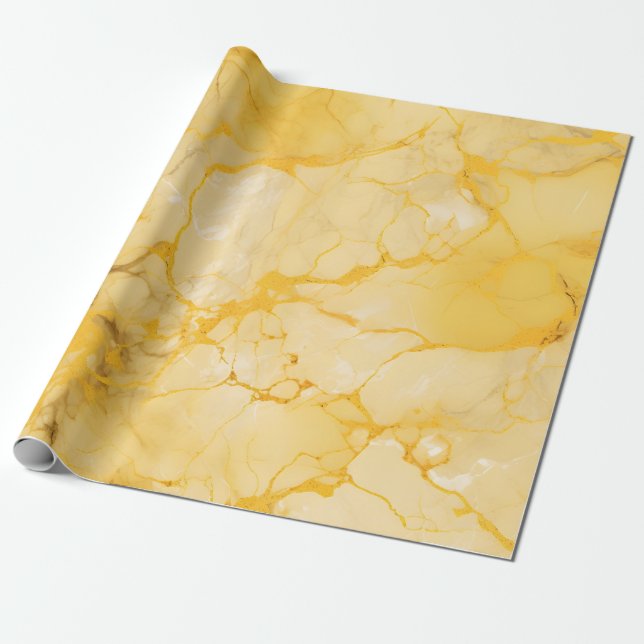 Papel De Presente Marble Yellow (Desenrolado)