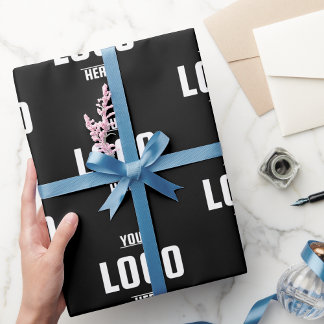 Papel De Presente Marca de logotipo de empresa personalizada - Preto