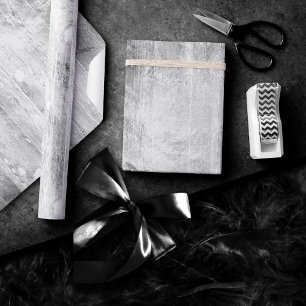 Papel De Presente Marca russa Grãos de Madeira Silver Faux em Bran