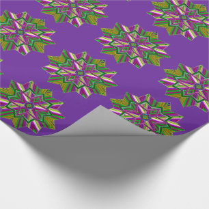 Papel De Presente Mardi Gras Carnaval Jewel Tone Star