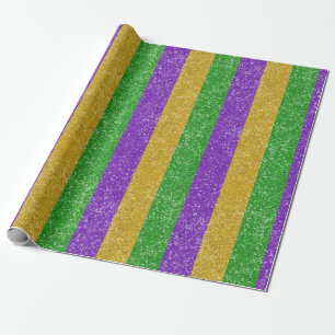 Papel De Presente Mardi Gras Colors Glitter Strike Bling