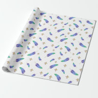 Mardi Gras Feather e Fleur de Lis Pattern
