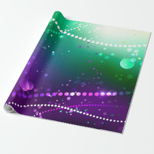 Papel De Presente Mardi Gras Festivo Purple Background