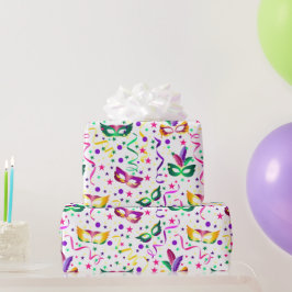 Papel De Presente Mardi Gras Masks