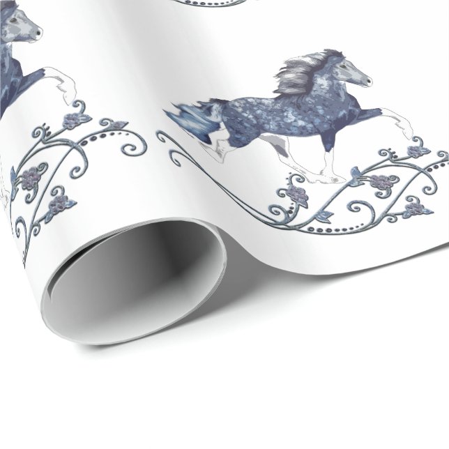 Papel De Presente Mare Blámóða Islandês (Ponta do rolo)