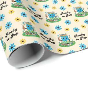 Papel De Presente Margaret moderna Daisy Blue Amarela Ela Está Pront