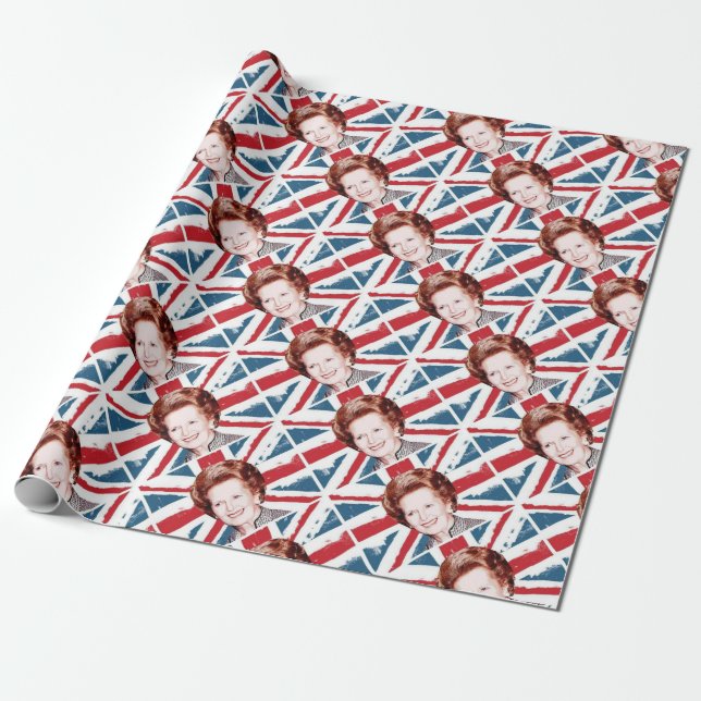 PAPEL DE PRESENTE MARGARET THATCHER UNIÃO JACK (Desenrolado)