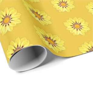 Papel De Presente Margarida Africana/Gazânia, Amarelo-mostarda