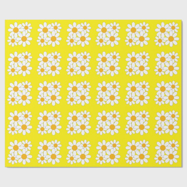 Papel De Presente Margarida Brilhante e Ousada (Aberto)