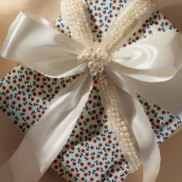 Papel De Presente Margaridas Corais Delicadas – Padrão Floral Mini S