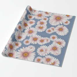 Papel De Presente Margaridas em belo fundo de lavanda aquarela