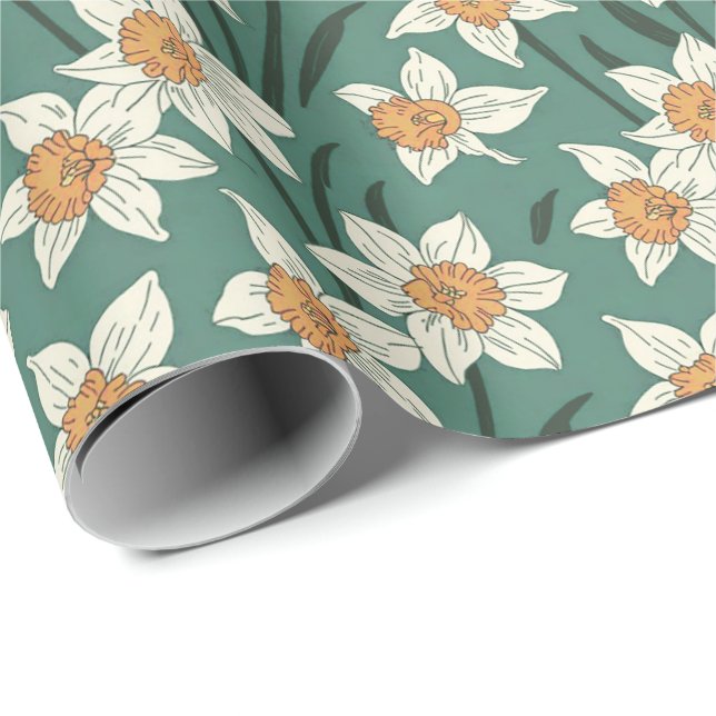 Papel De Presente Margaridas Primavera Verão Floral (Ponta do rolo)
