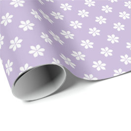 Papel De Presente Margaridas Roxas Pastéis para Presentes de Primave