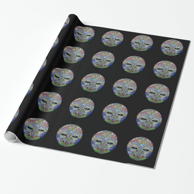 Papel De Presente Marge Mosaic Mask (Desenrolado)