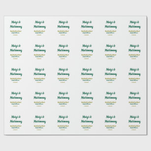 Papel De Presente Margs e matrimônio adicionar nome data despedida d