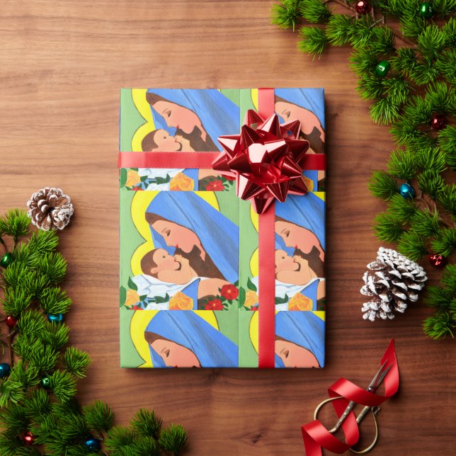 Papel De Presente Maria e bebê Jesus (Presente de Natal)