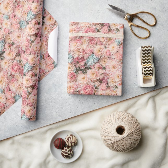 Papel De Presente Marie Antoinette Floral (Artesanato)