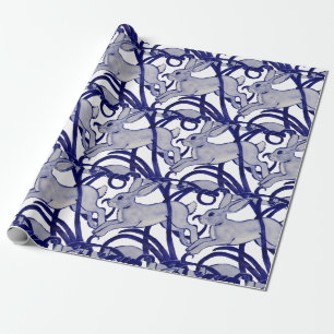 Papel De Presente Marinho Azul Coelho Branco Orelha Coelho Arte Coel