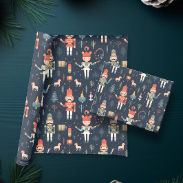 Papel De Presente Marinho Azul Festivo Natal