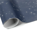 Papel De Presente Marinho Azul Noite Estrelado Cinza Branco Prata Co<br><div class="desc">florenceK design Delicar papel de embrulhamento de florestas estreladas de madeira.</div>