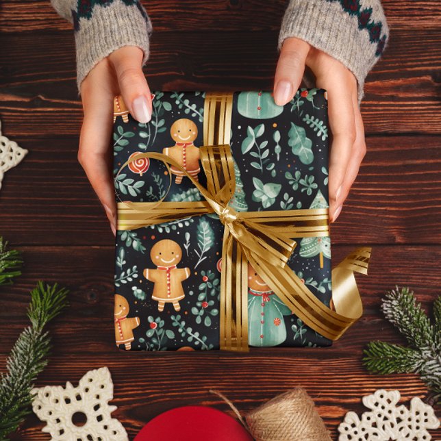 Papel De Presente Marinho Azul Pão Azul Homens e Veneração de Natal (Criador carregado)