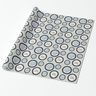 Papel De Presente Marinho Azul Red Beach Sea Shelthday