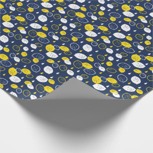 Papel De Presente Marinho Blue Lemon Art - Refrescando o Citrus Desi
