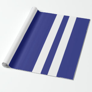 Papel De Presente Marinho, listras brancas e azuis