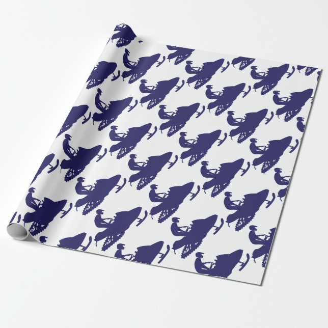 Papel De Presente Marinho-Snowmobiler (Desenrolado)