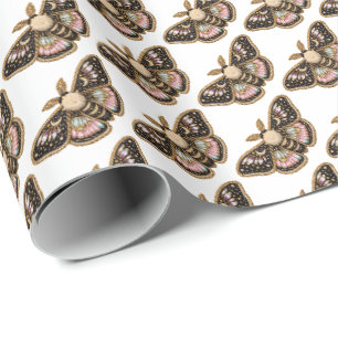 Papel De Presente Mariposa Bordada