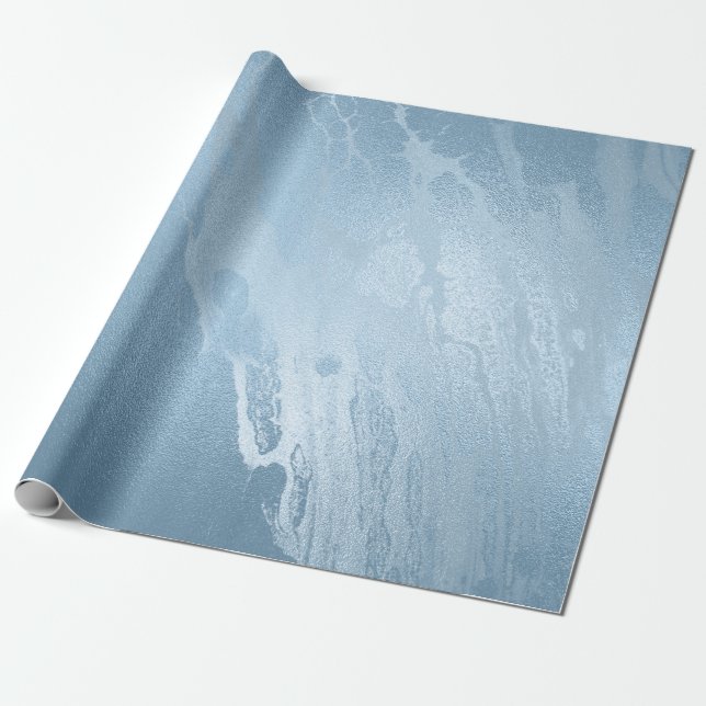 Papel De Presente Mármore azul-na moda fresco Elegante (Desenrolado)