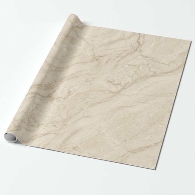 Papel De Presente Mármore Bege Estilo Moderno Sutil Elegante (Desenrolado)