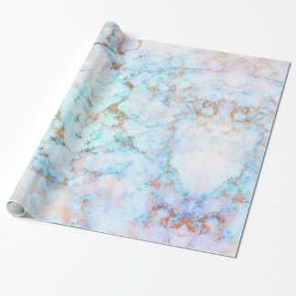 Papel De Presente Mármore branco & azul esverdeado do falso do matiz