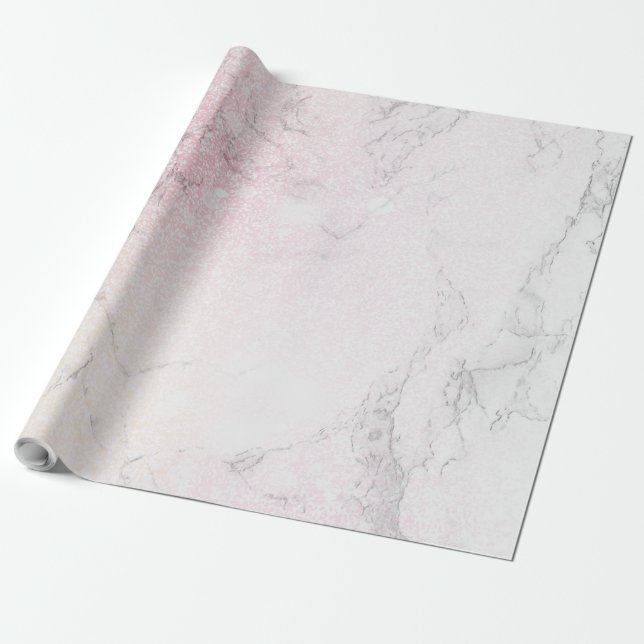 Papel De Presente mármore de luxo com rosa (Desenrolado)