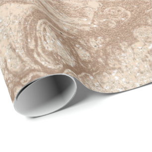 Papel De Presente Mármore de ouro-rosa de cobre moderno e elegante