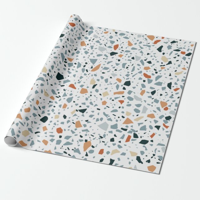 Papel De Presente Mármore sem costura, de bolso, do Terrazzo (Desenrolado)