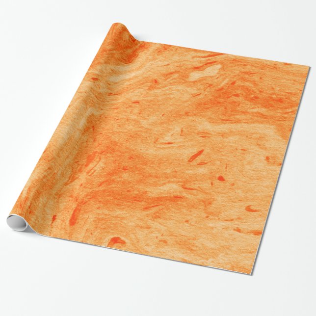 Papel De Presente Mármore Vermelho E Laranja (Desenrolado)